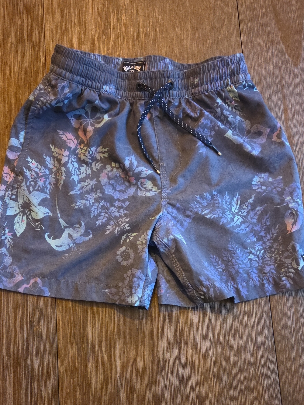 Billabong Boys Sz Medium Navy Floral Hybrid Swim Trunks / Shorts